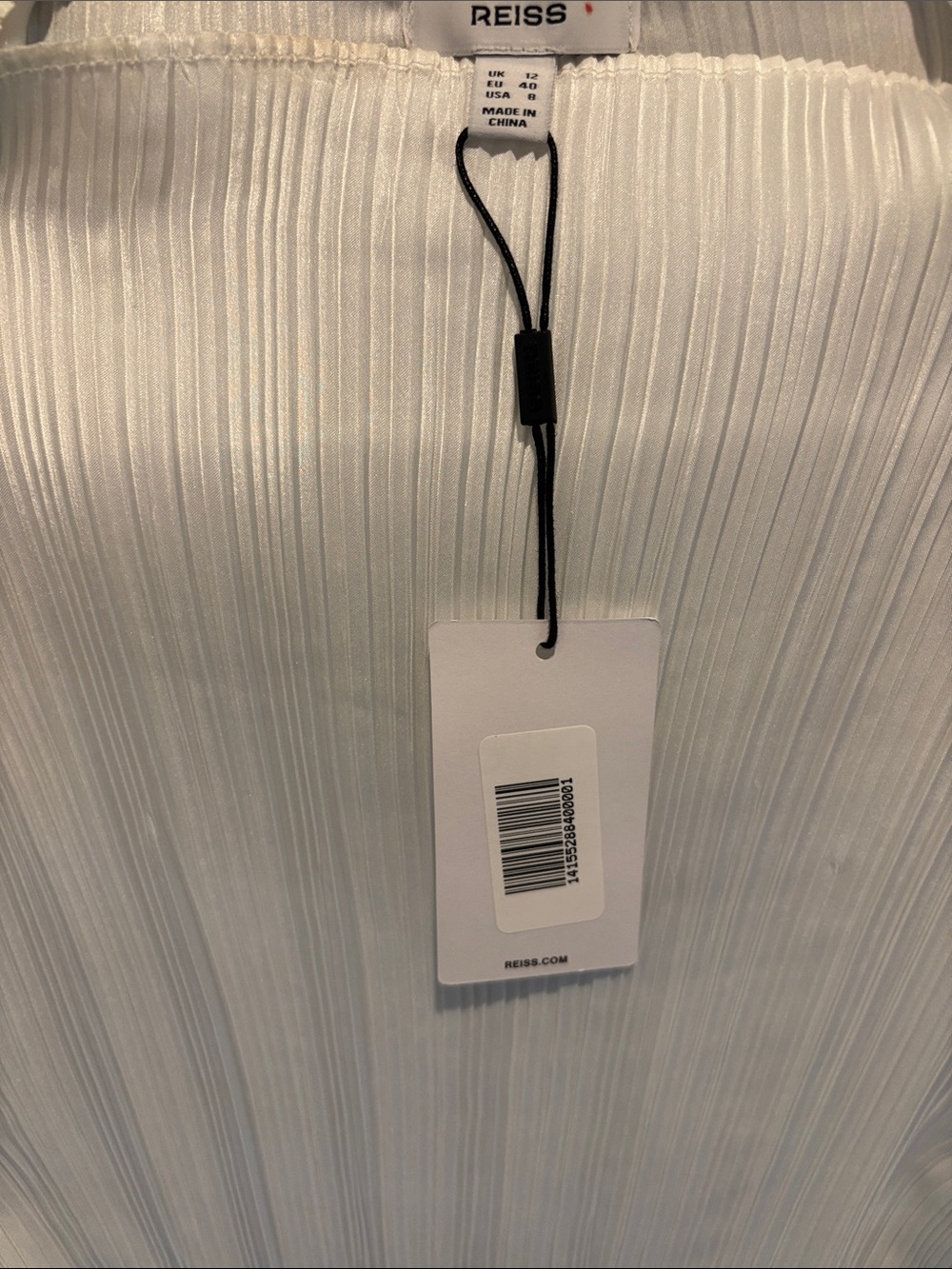 Reiss White Ribbed Mock Neck Long-Sleeve Top - Picture 3 of 3